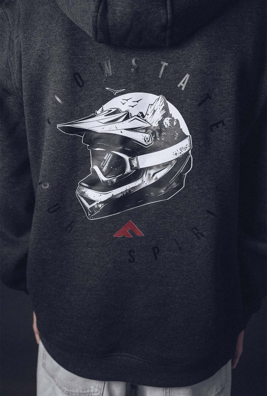 Urban MTB Hoodie für Bike & Alltag - Helmet & Mountains